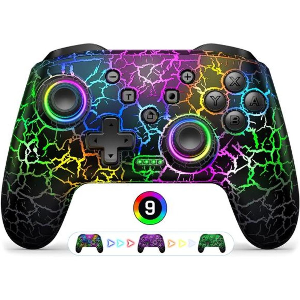 Switch Controller, Wireless Switch Pro Controller w/ Programmable Function Black